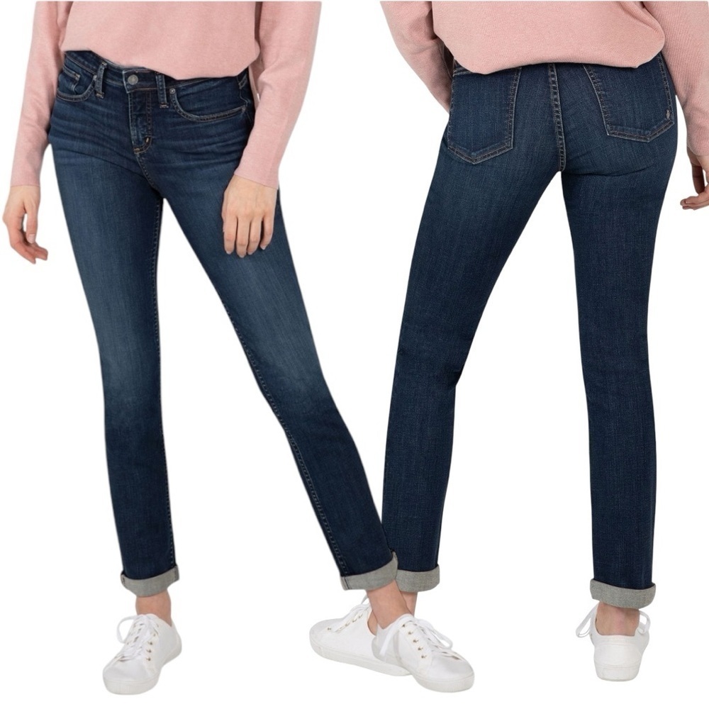 Silver Jeans Beau Slim Leg Jeans 28 Dark Wash Mid Rise
